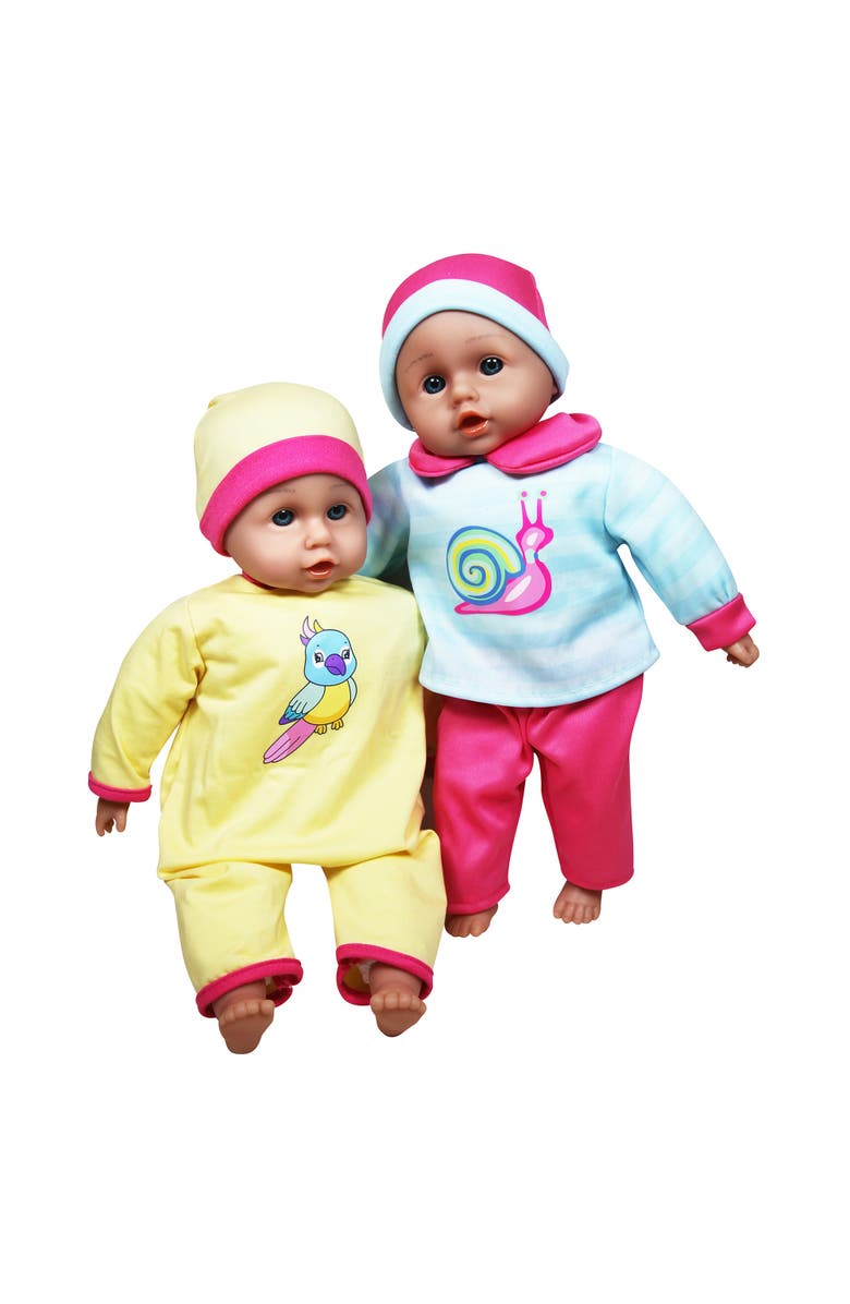 Lissi Twin Highchair & Baby Dolls Set in Pink & Yellow, Alternate, color, Multicolored