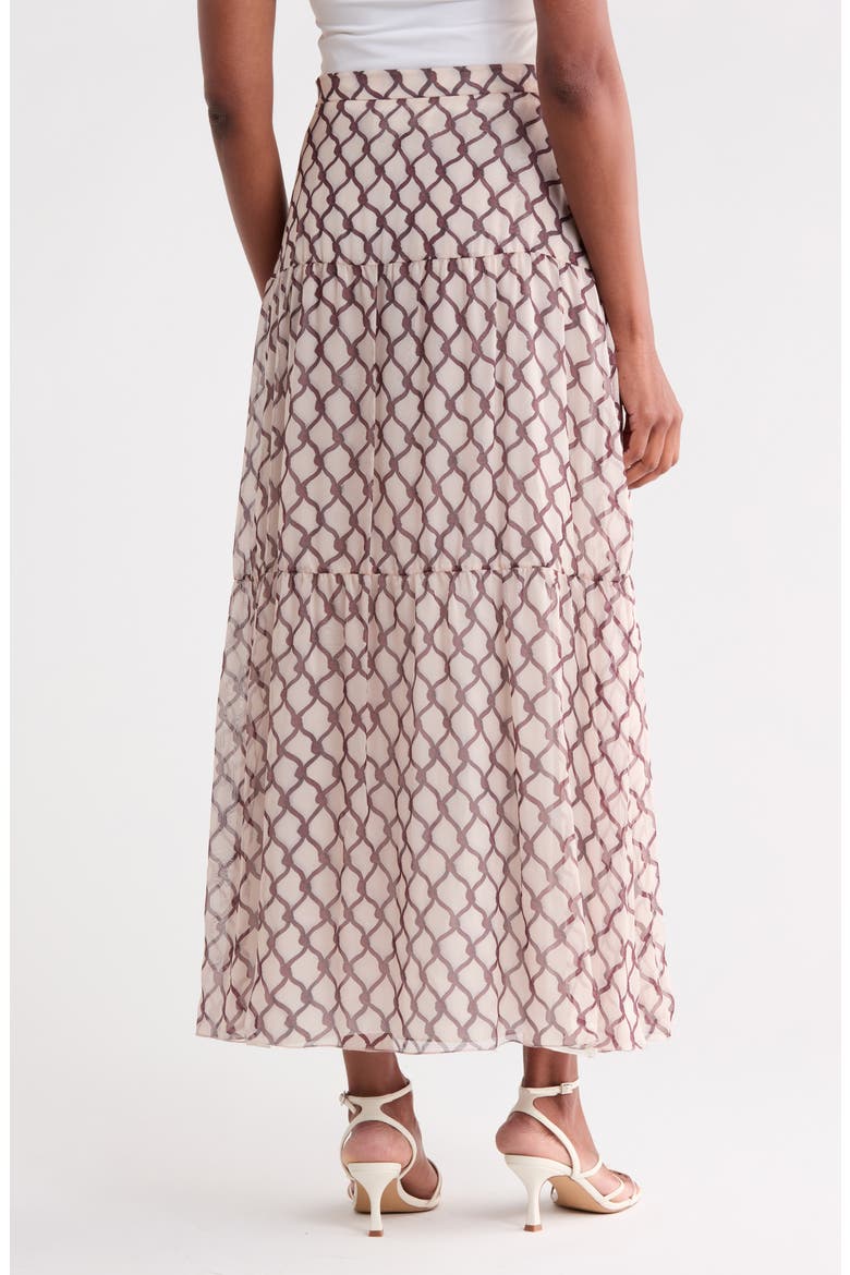 Tiered Silk Maxi Skirt, Alternate, color, BURGUNDY