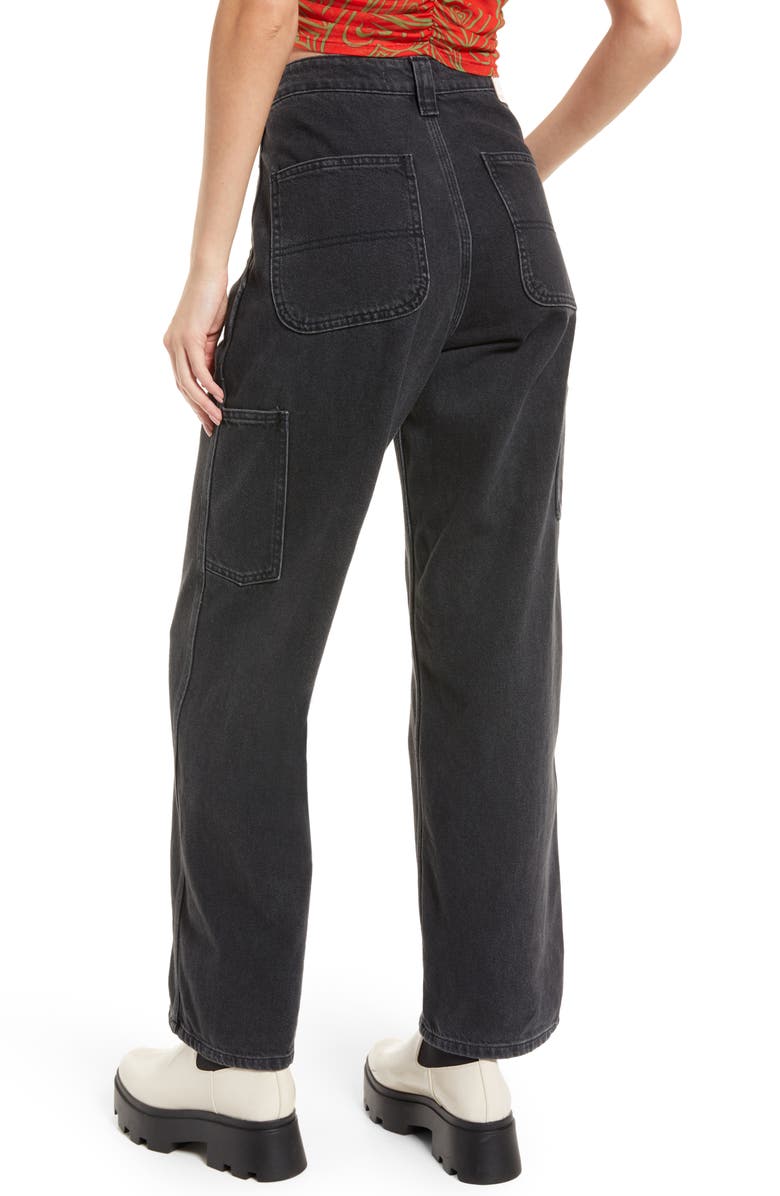Lisa Says Gah Dylan High Waist Straight Leg Carpenter Jeans, Alternate, color, 