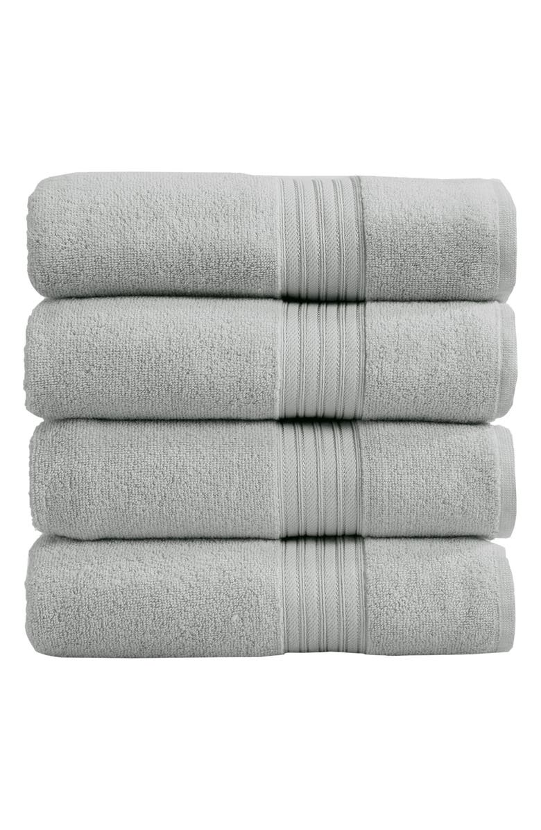 Woven & Weft Quick-Dry Cotton 4-Pack Bath Towel Set, Main, color, Grey
