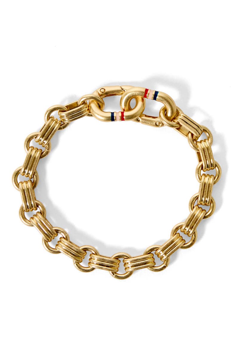 Clare V. Le Story Chain Link Bracelet, Main, color, Vintage Gold