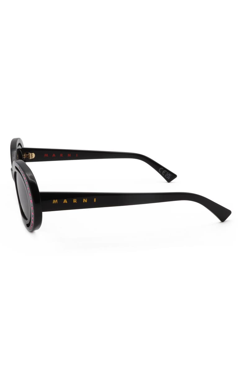 Marni 51mm Oval Sunglasses, Alternate, color, Black / Grey