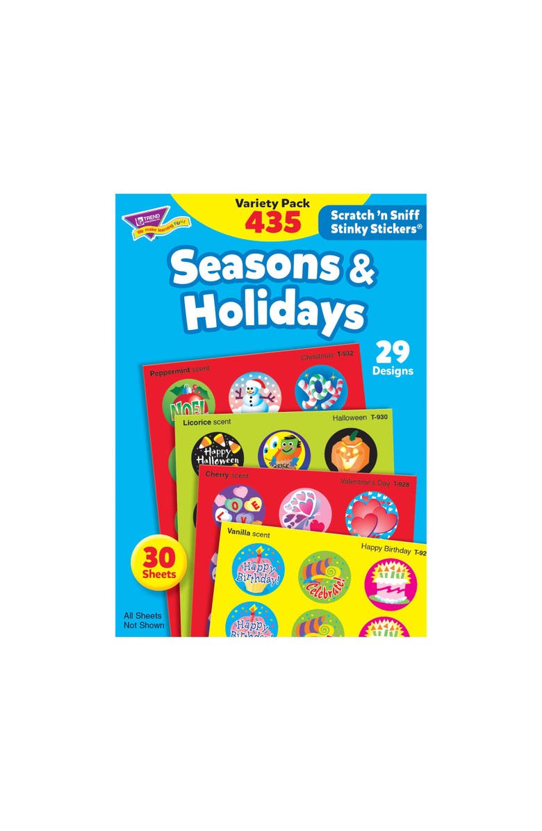 TREND Enterprises Seasons & Holidays Stinky Stickers, Variety Pack, 435 Count, Main, color, Multicolored
