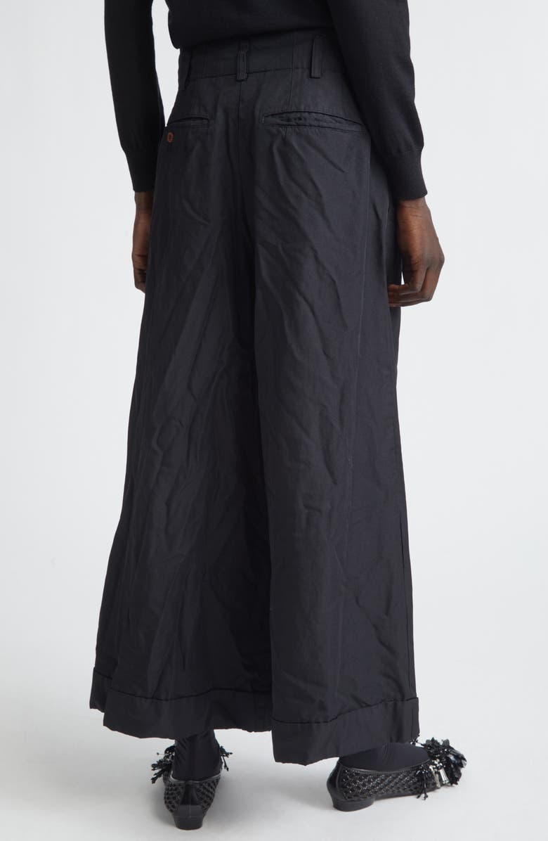Comme des Garçons Comme des Garçons Crinkled Twill Wide Leg Pants, Alternate, color, Black
