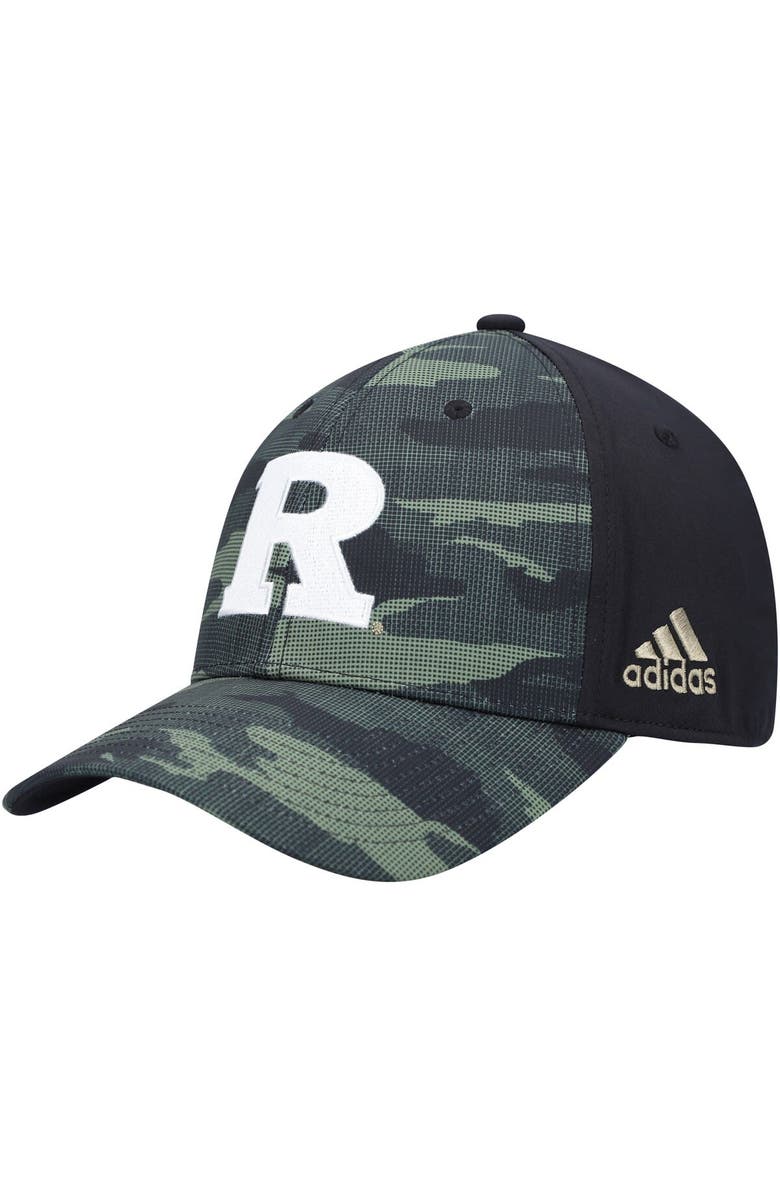 adidas Men's adidas Camo Rutgers Scarlet Knights Military Appreciation Primegreen Flex Hat, Alternate, color, 