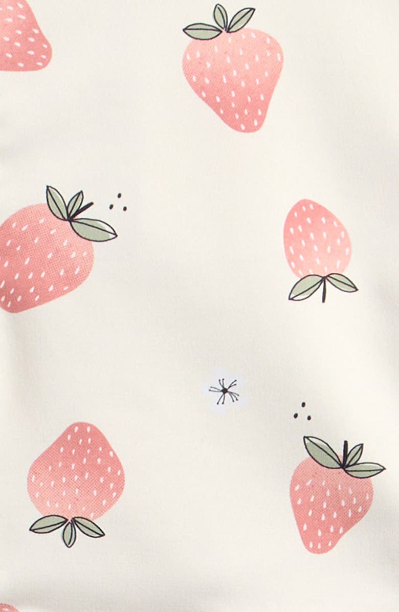 Petit Lem Strawberry Long Sleeve Two-Piece Rashguard Swimsuit, Alternate, color,