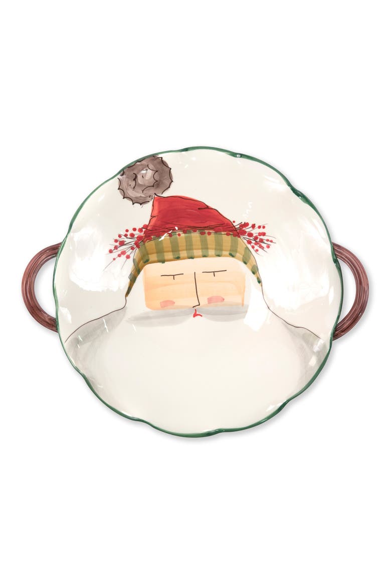 Old St. Nick Scallop Handled Bowl, Main, color, HAND PAINTED