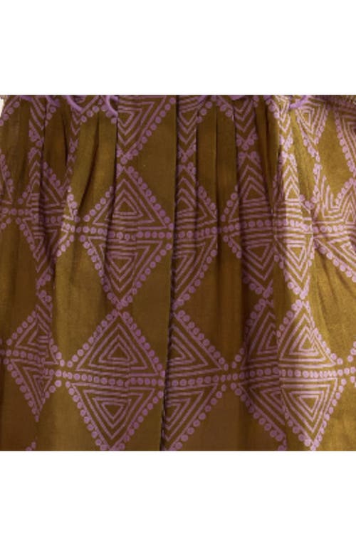 Cynthia Rowley Ramie Midi Pintuck Kaftan In Brown