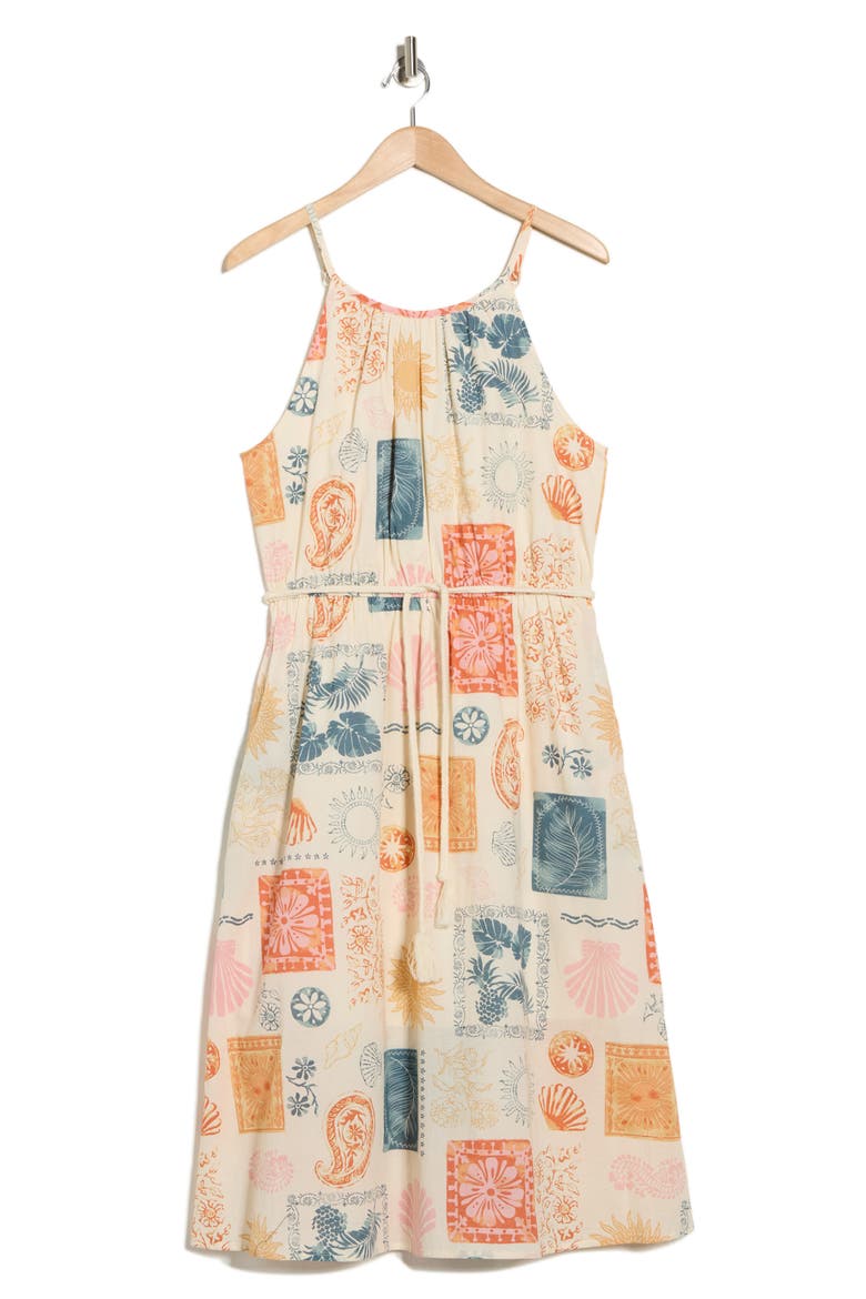 Aimee High Neck Sundress, Alternate, color, MULTI COLORED SHELLS