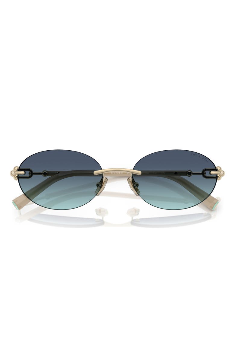 Tiffany & Co. 56mm Gradient Oval Sunglasses, Alternate, color, Pale Gold/ Azure Gradient Blue