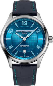 FREDERIQUE CONSTANT Runabout Leather Strap Watch, 42mm