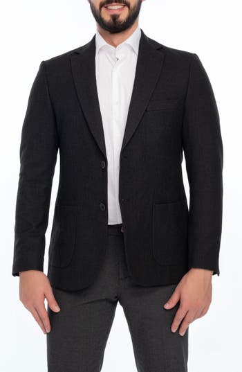 Vellapais Men's Notch Lapel Sportcoat In Black