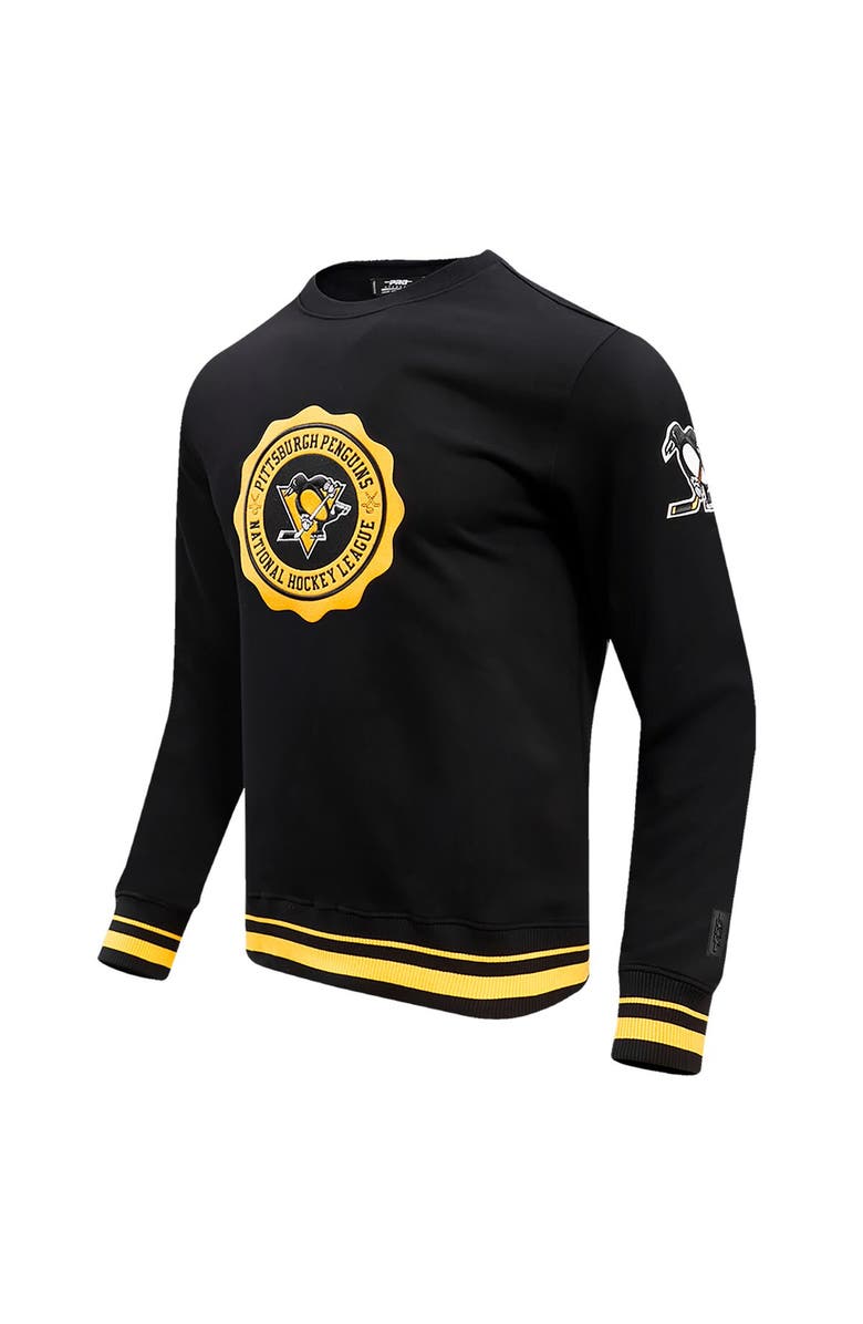 PRO STANDARD Men's Pro Standard Black Pittsburgh Penguins Crest Emblem Pullover Sweatshirt, Alternate, color, Black