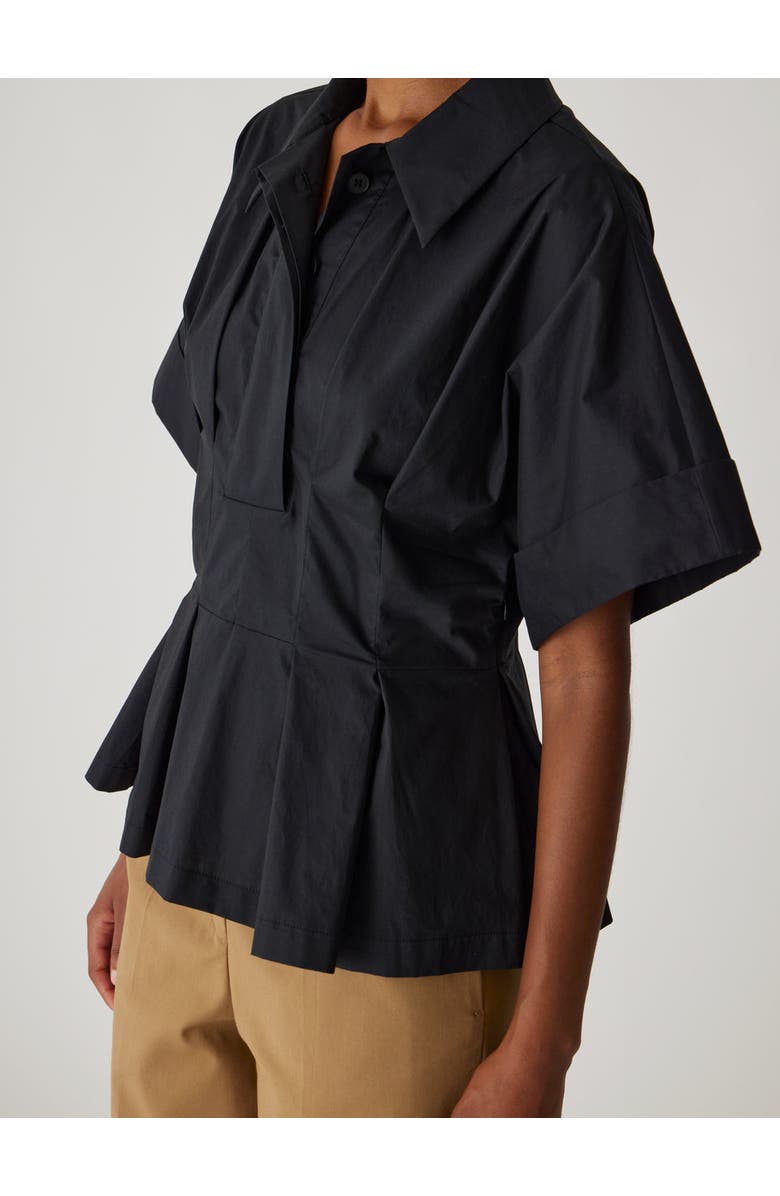 Rebecca Taylor Poplin Peplum Blouse, Alternate, color, Black