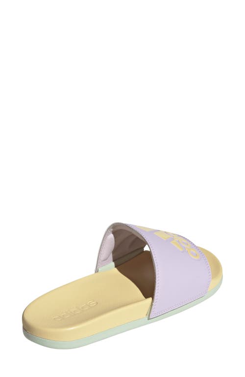 Adidas Originals Adidas Adilette Comfort Slide Sandal In Lavender/orange/green