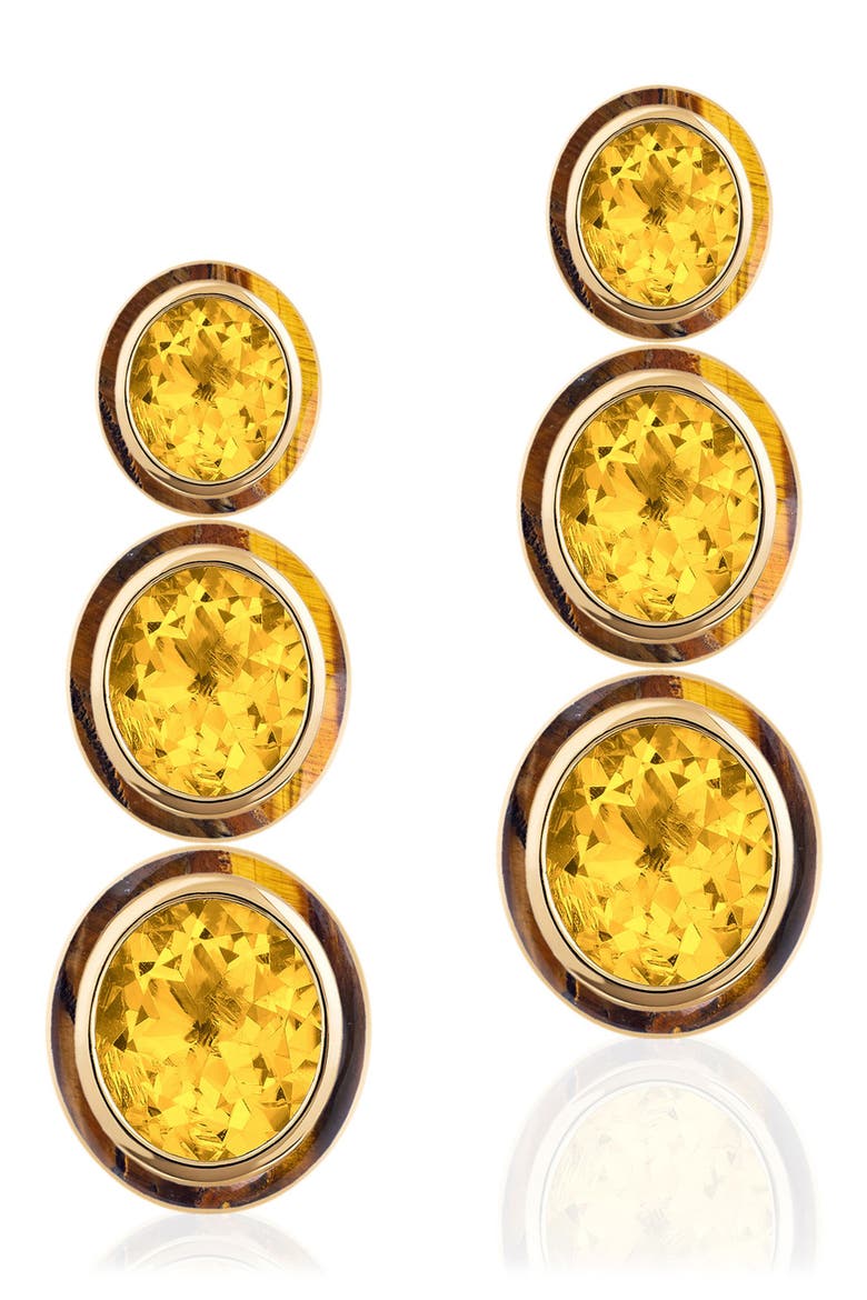 Melange 3-Tier Drop Earrings, Main, color, YELLOW
