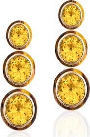 GOSHWARA Melange 3-Tier Drop Earrings