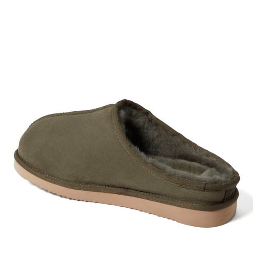 Dearfoams Fireside Grafton Genuine Shearling Clog Slipper In Green