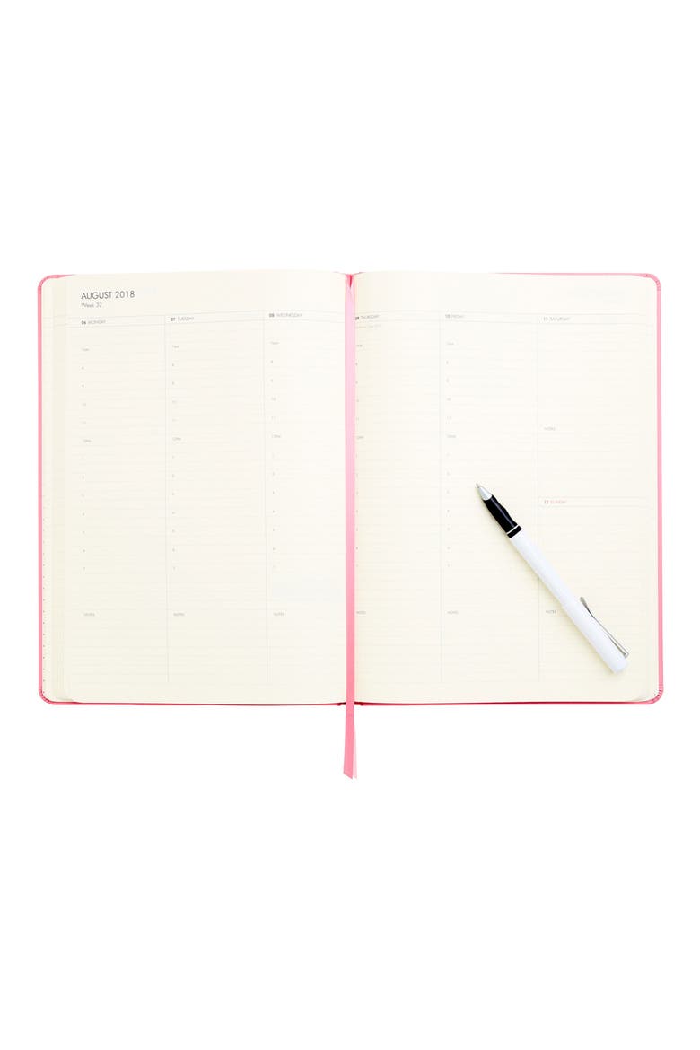 2018 Weekly Planner, Alternate, color, RASPBERRY