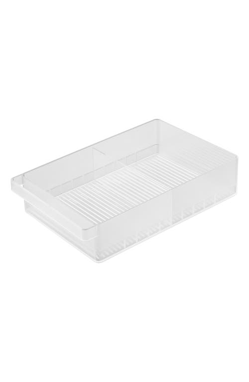 Yamazaki Wide Fridge Organizer Bin In Transparent