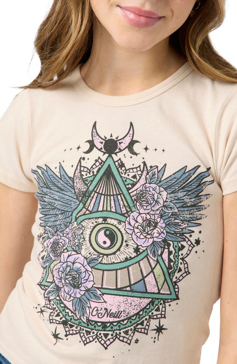 O'Neill Kids' Moon Bloom Cotton Graphic T-Shirt, Alternate, color, Tapioca