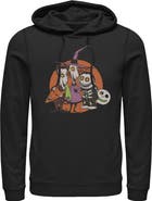 The Nightmare Before Christmas Mens The Nightmare Before Christmas Halloween Lock Shock and Barrel Lightweight Hoodie