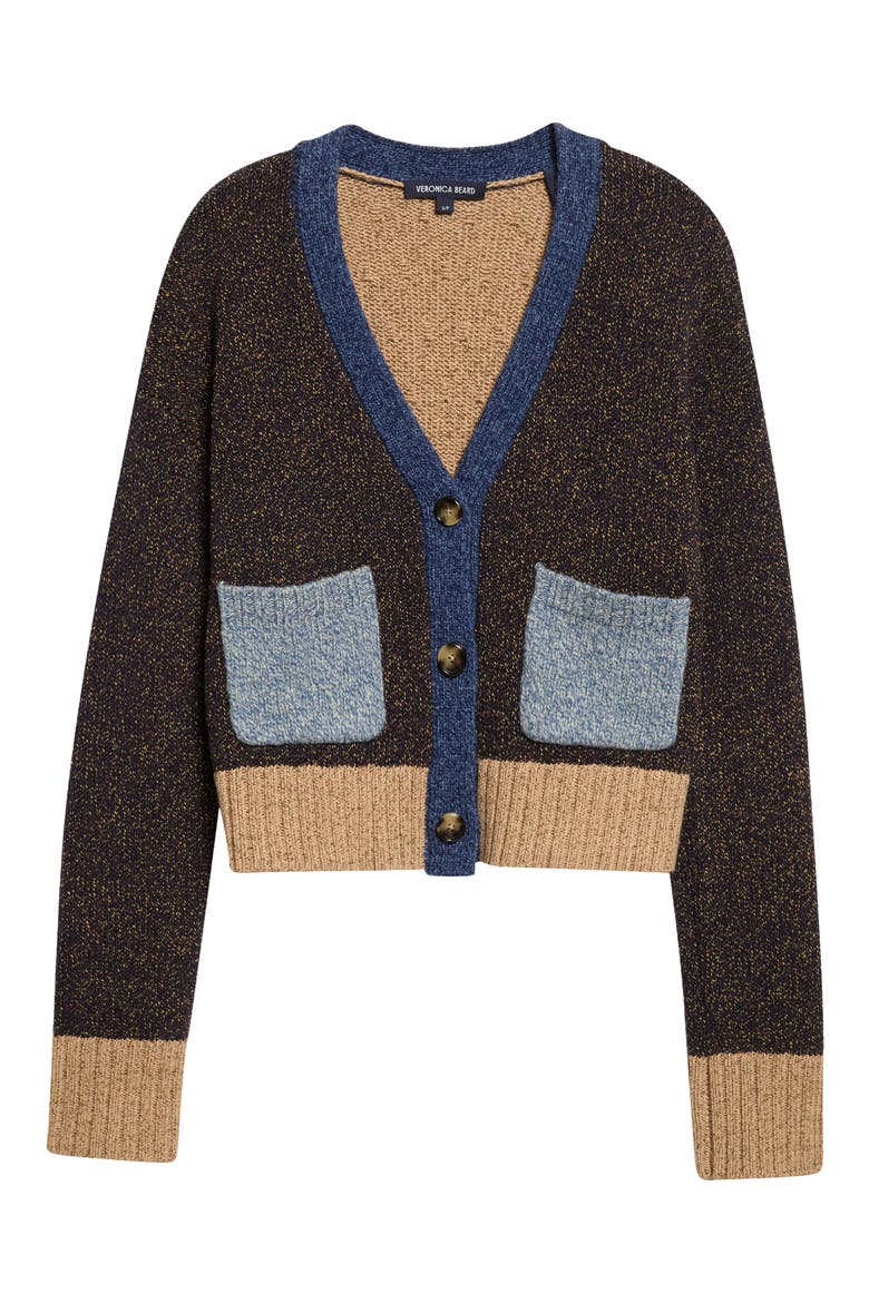 Josiane Button Front Cardigan, Alternate, color, HERITAGE NAVY MULTI