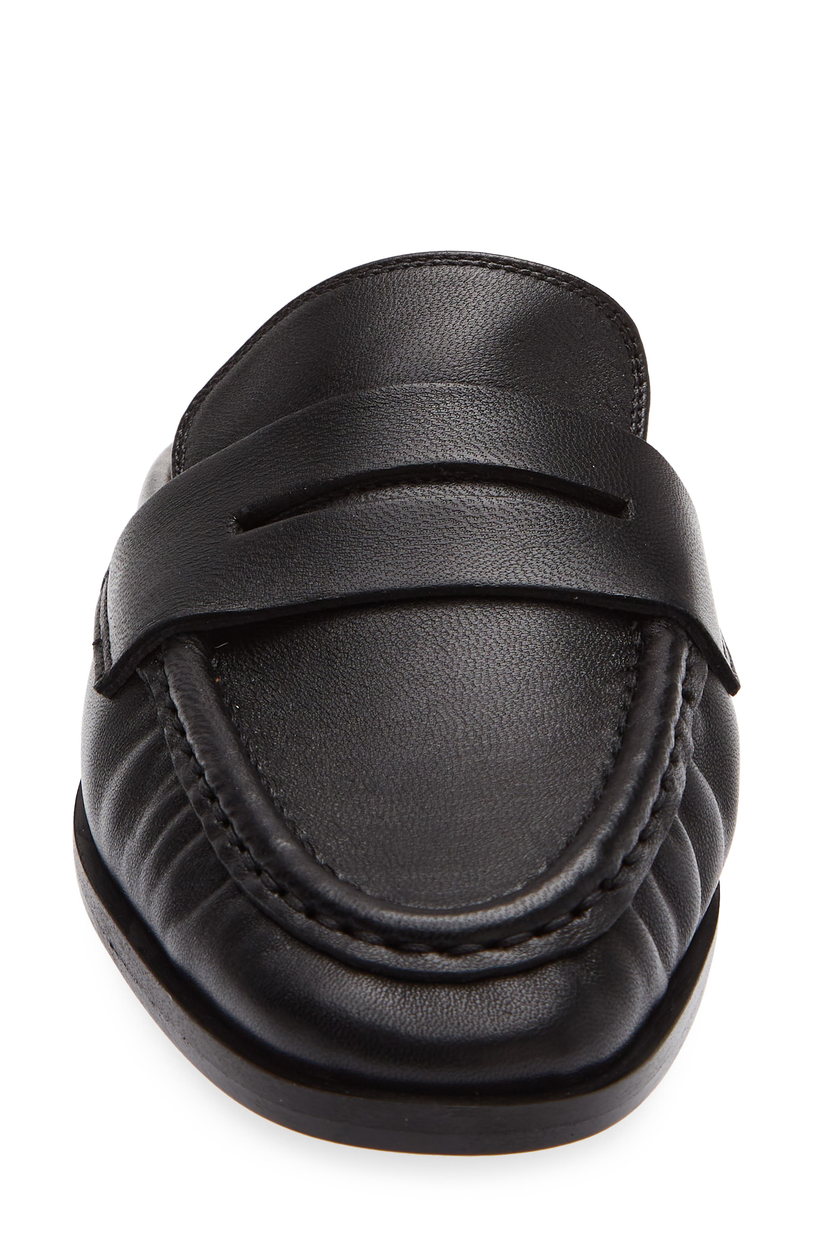Capriana Leather Flat Mule, Alternate, color, BLACK