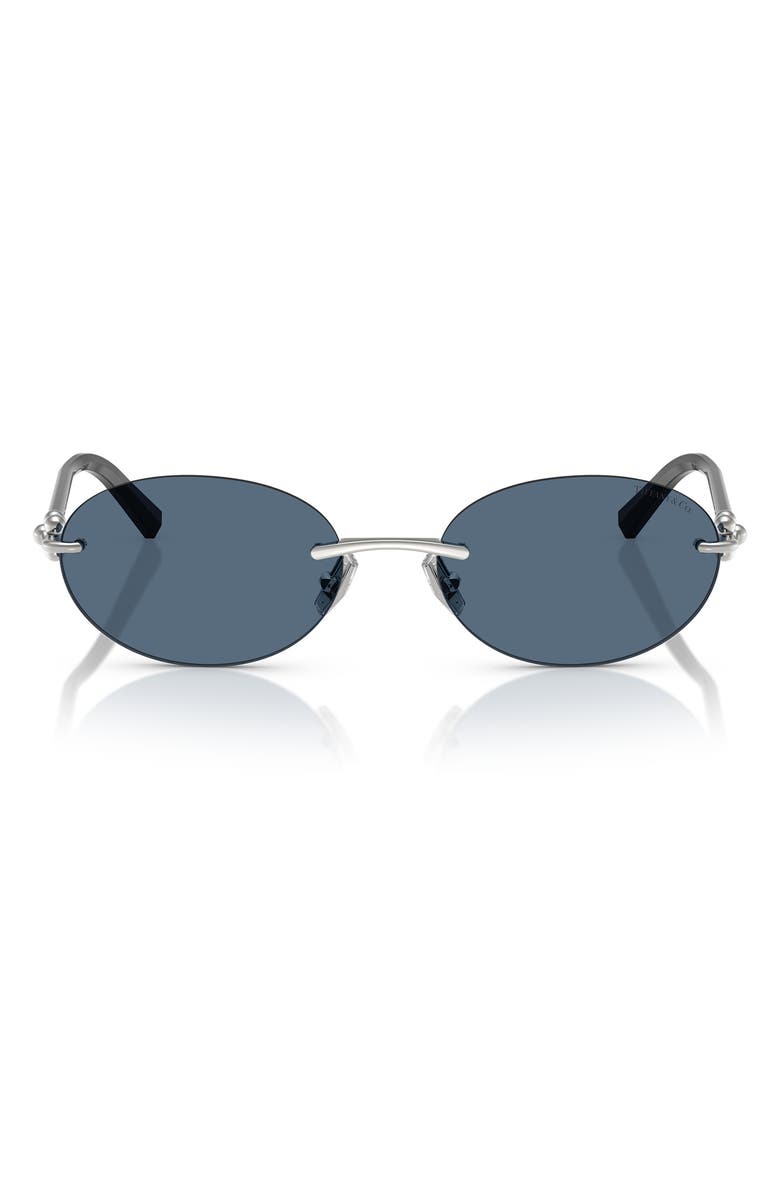 Tiffany & Co. 56mm Oval Sunglasses, Main, color, Silver