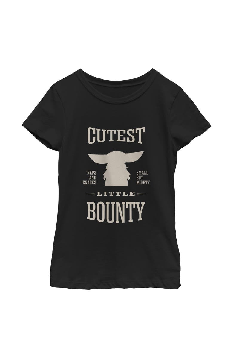 Star Wars: The Mandalorian and Grogu Girl's Star Wars The Mandalorian and Grogu Cutest Little Bounty  Graphic T-Shirt, Main, color, Black