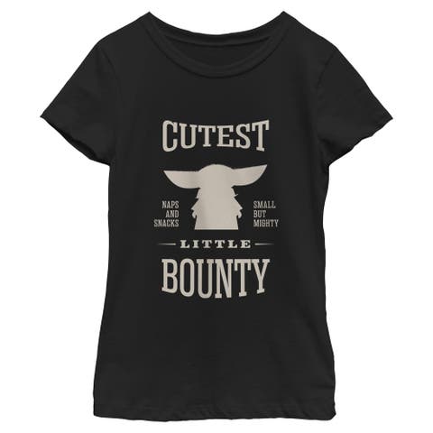 Girl's Star Wars The Mandalorian and Grogu Cutest Little Bounty  Graphic T-Shirt
