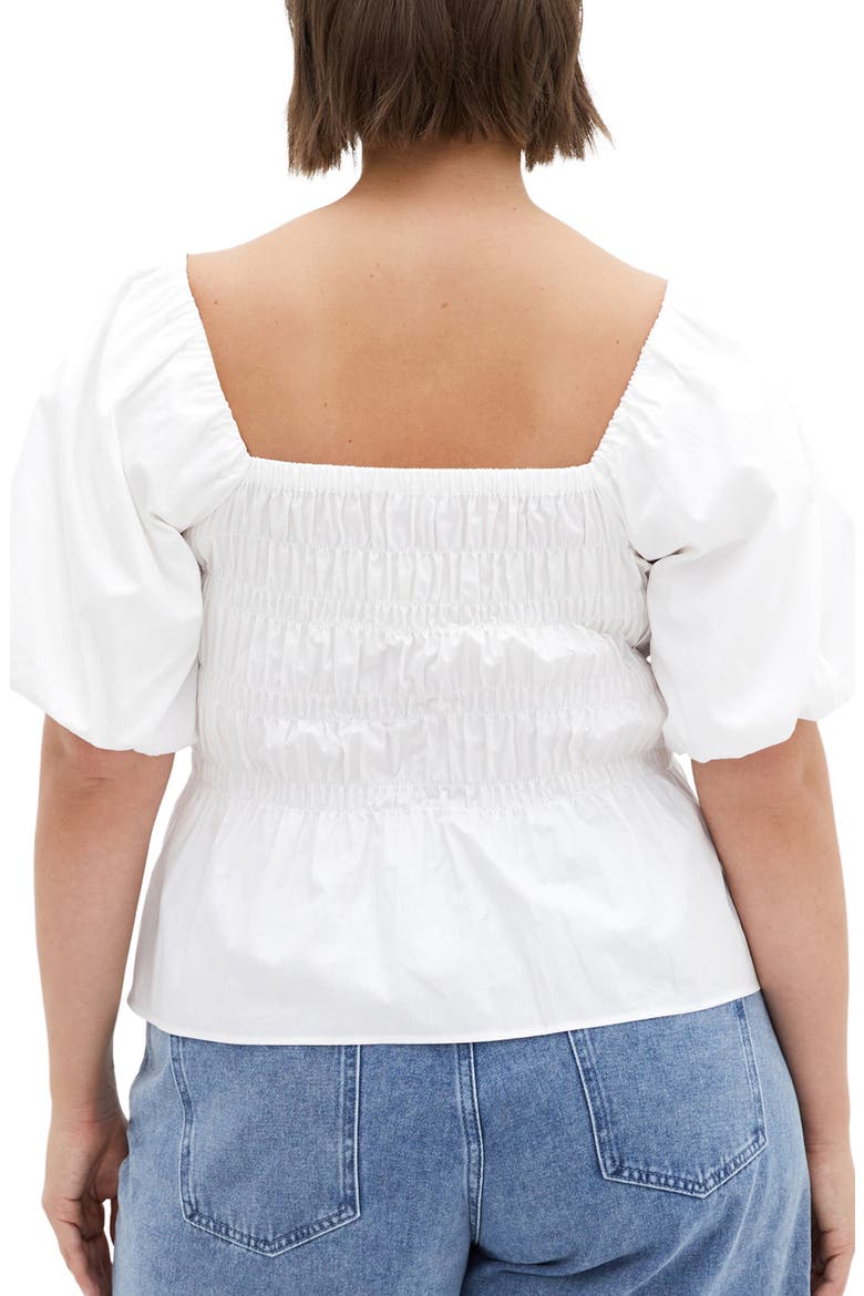 Blaire Smocked Peplum Top, Alternate, color, IVORY