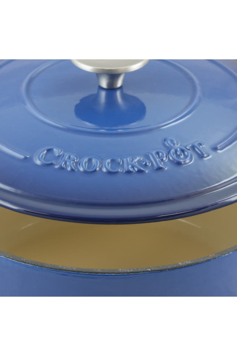 5 Quart Round Enameled Cast Iron Dutch Oven, Alternate, color, Blue