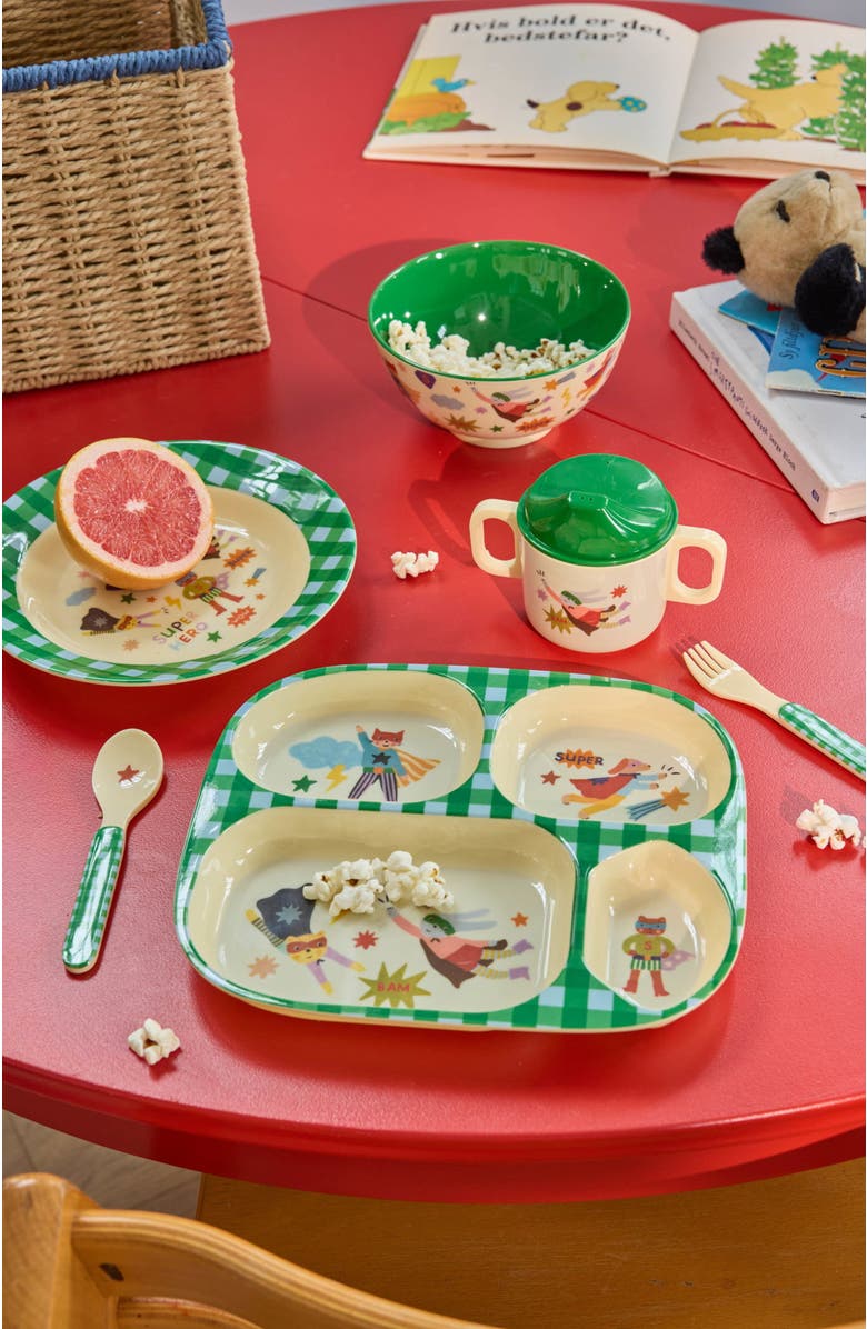 Rice by Rice Melamine Baby Dinner Set Hero, Alternate, color, Green