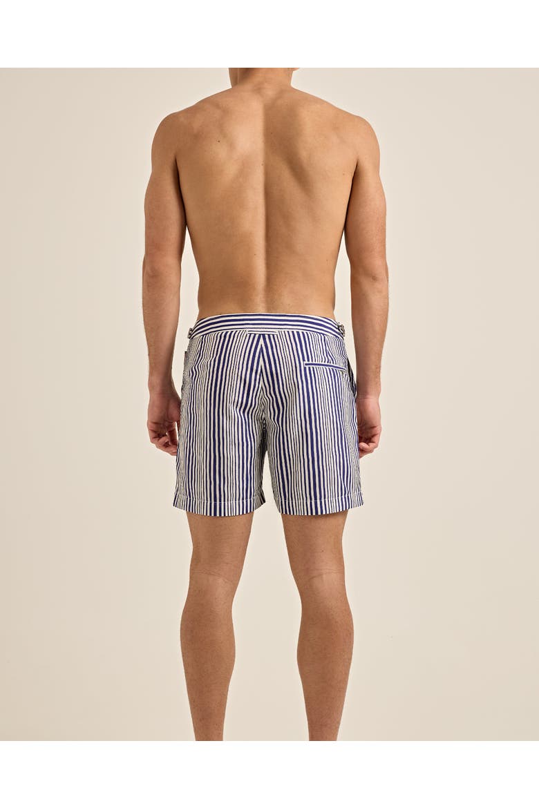 Bulldog Mid-Length Swim Shorts, Alternate, color, BLUE/WHITE