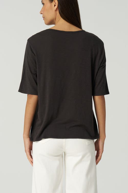 Franne Golde Slub Jersey Elbow Sleeve Crewneck Tee