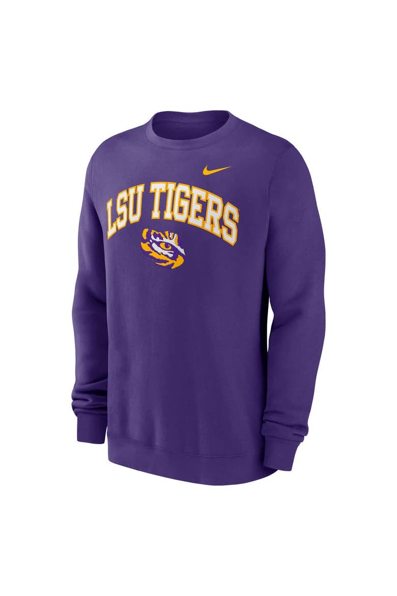 Men's Nike Purple LSU Tigers Arch Pullover Sweatshirt, Alternate, color, Purple