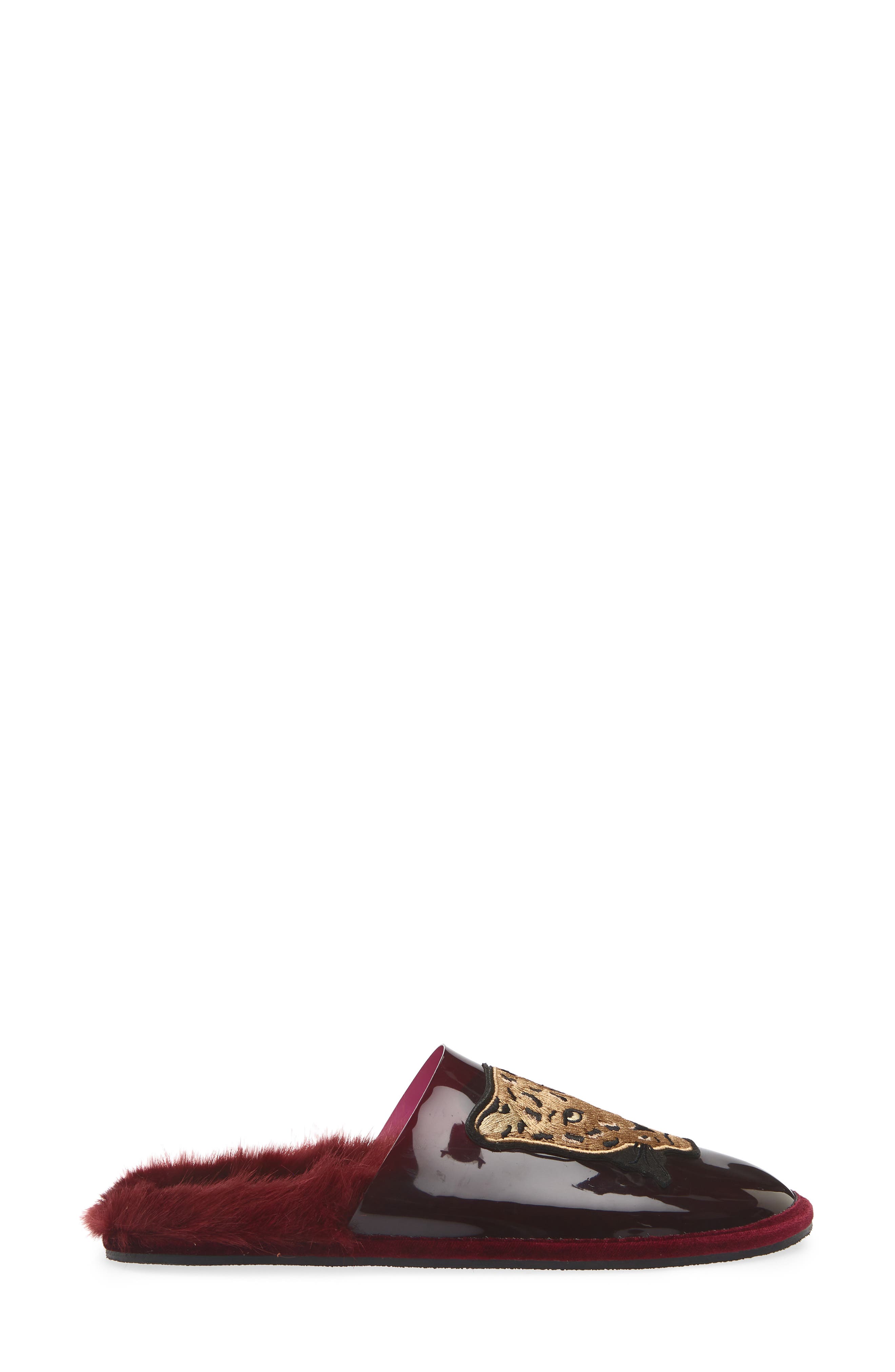 Crystal Leopard Slipper, Alternate, color, MERLOT