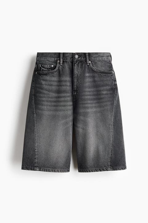 Baggy Twist-detail Denim Shorts