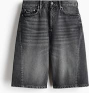 H&M Baggy Twist-detail Denim Shorts