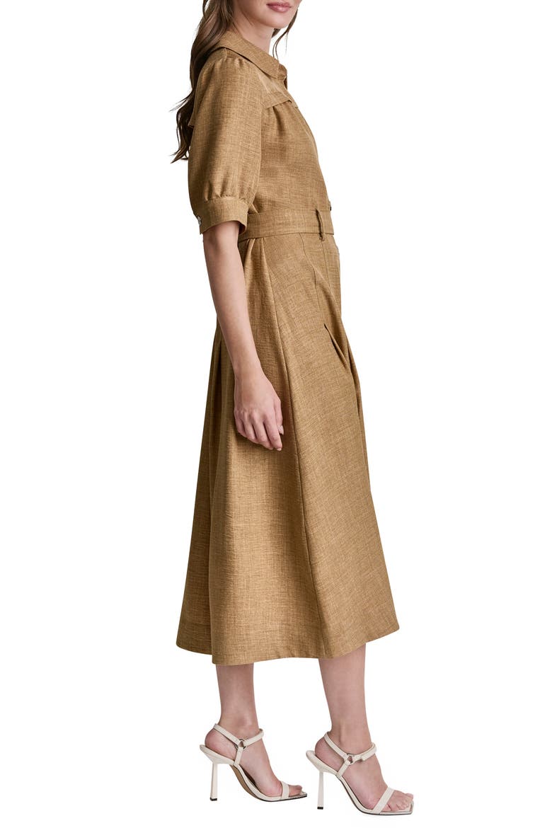 Mélange Belted Shirtdress, Alternate, color, TRUFFLE