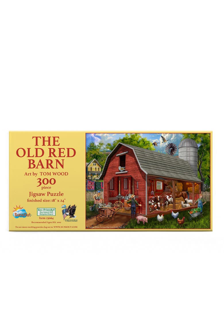 The Old Red Barn 300 piece Jigsaw Puzzle for Adults, Alternate, color, Multicolor