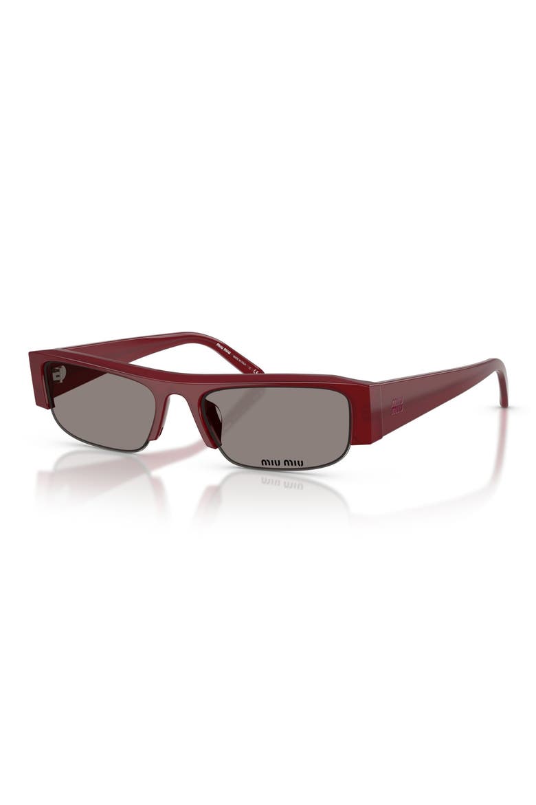 51mm Gradient Rectangular Sunglasses, Alternate, color, BURGUNDY OPAL / DARK GREY