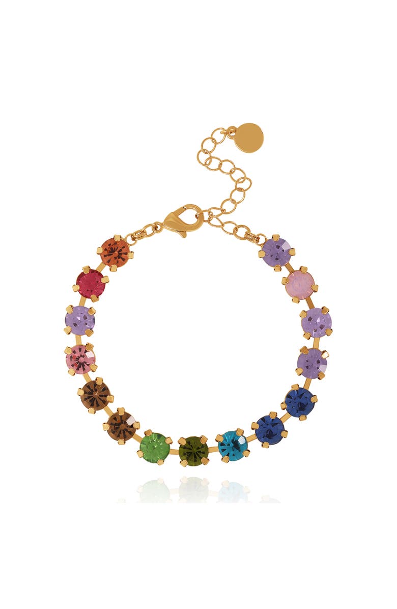 BCBG Generation Rainbow Crystal Bracelet, Main, color, Gold