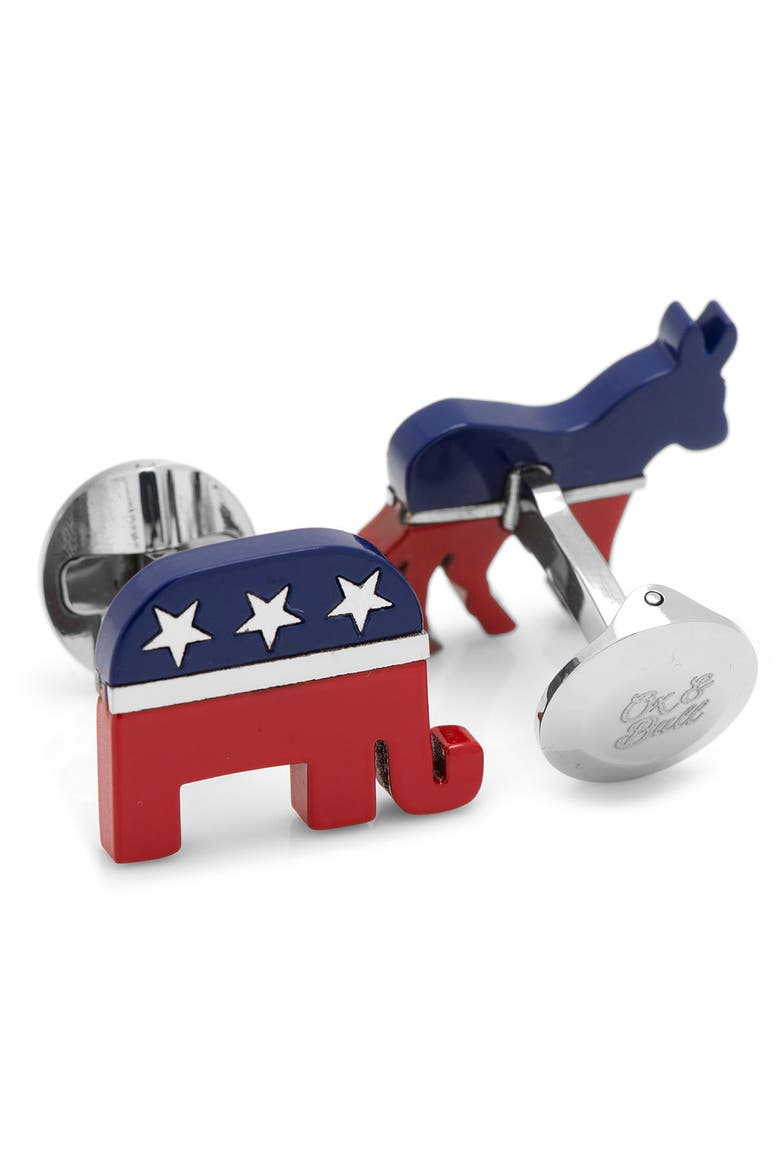 Bipartisan Cuff Links, Alternate, color, BLUE