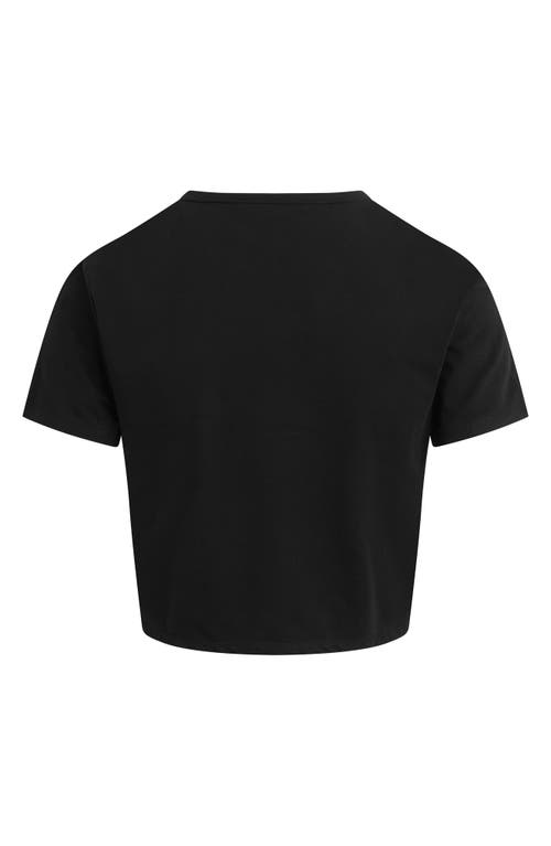 Favorite Daughter The Laura Stretch Cotton Crop T-shirt In Black