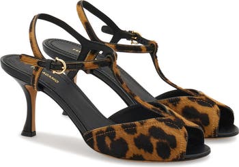 サンダル・ミュール FERRAGAMO Printed calf hair Dorye mules FERRAGAMO Ely Genuine Calf Hair T-Bar Sandal (Women) | Nordstrom
