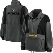 WEAR by Erin Andrews Women's WEAR by Erin Andrews Charcoal Milwaukee Brewers Packable Half-Zip Jacket