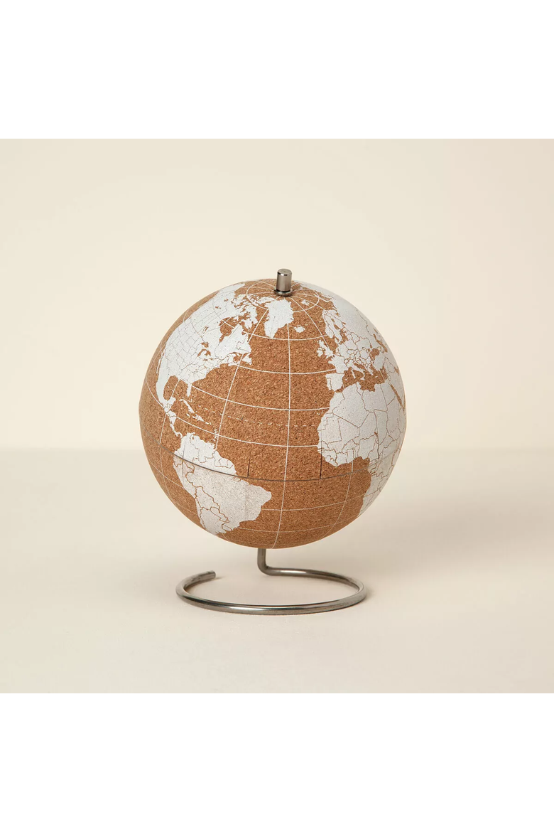 World Traveler's Cork Globe by Suck UK, Alternate, color, Cork