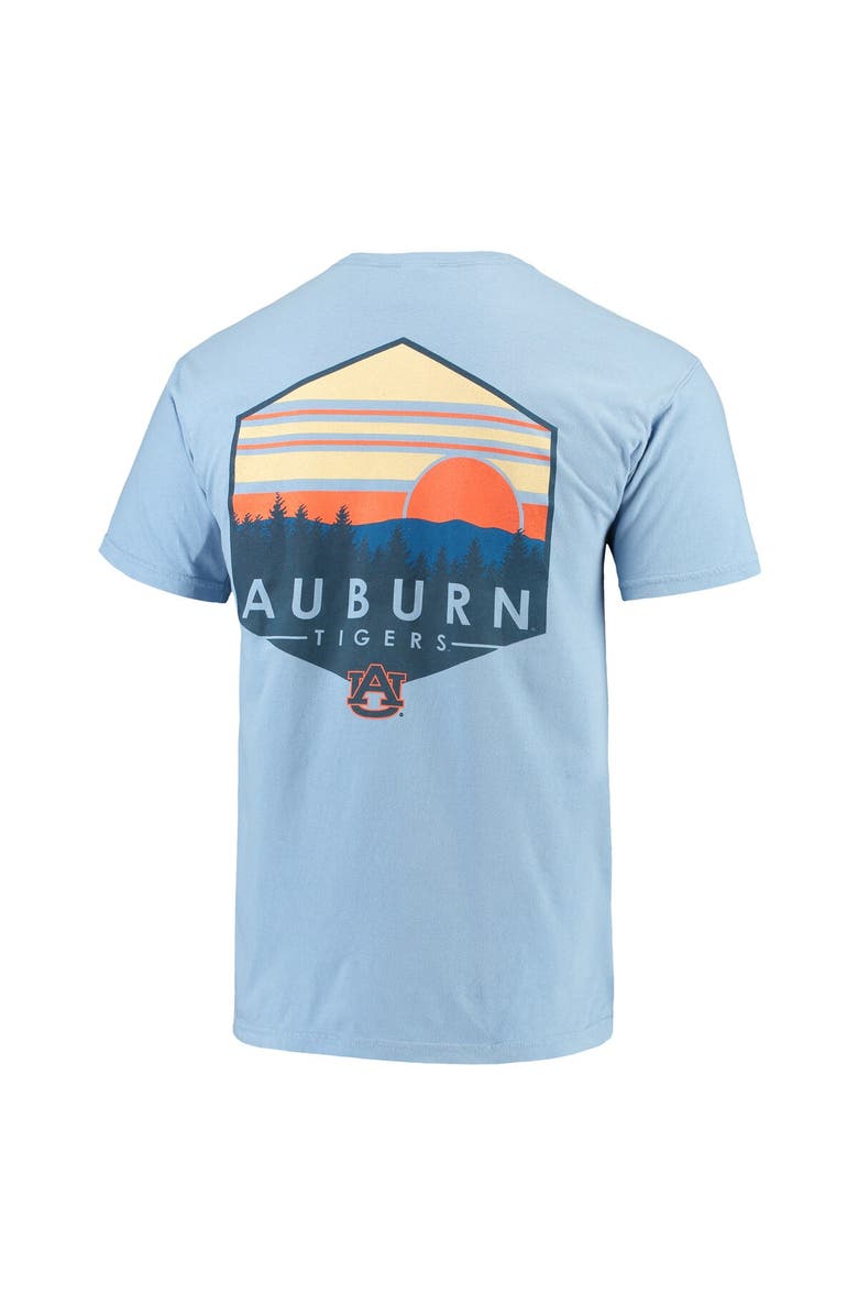 IMAGE ONE Men's Blue Auburn Tigers Landscape Shield Comfort Colors Pocket T-Shirt, Alternate, color, 